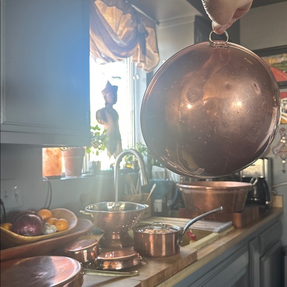 La Mère Poulard restaurant Copper Hanging Bowl. I bought in France🇫🇷 vintage